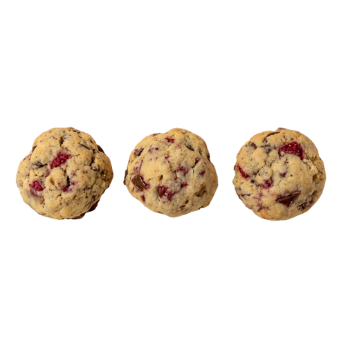 Tub de galletas de chocolate con frambuesa