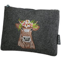 Estuche rectangular vaca con flores