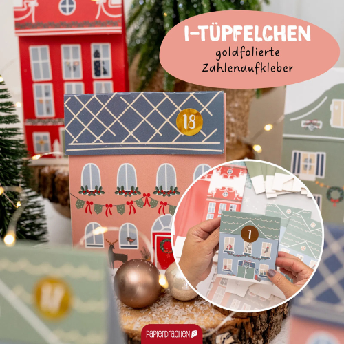 Set DIY de Casitas Navideñas “Altstadt” en Papel Colores – 24 Unidades