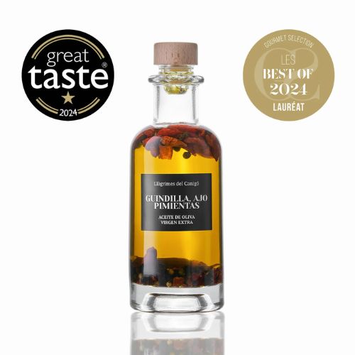 ACEITE DE OLIVA CON GUINDILLA, AJO Y PIMIENTAS - 250ML