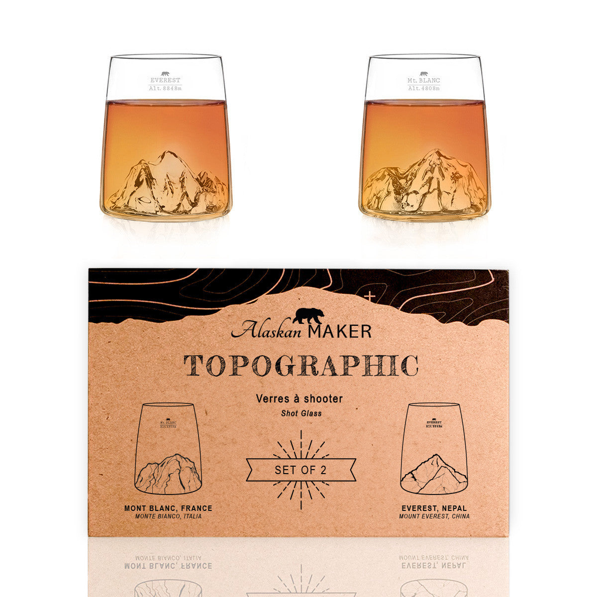 SET DE  2 VASOS TOPOGRÁFICOS PARA SHOT