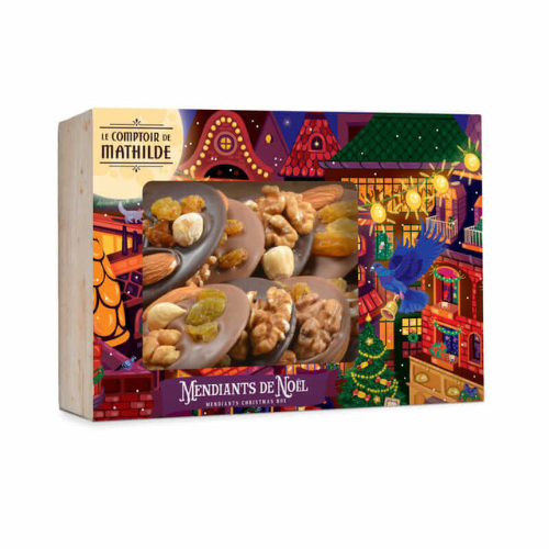 Caja “Mendiants de Navidad” 200 g — surtido festivo de chocolate y frutos secos
