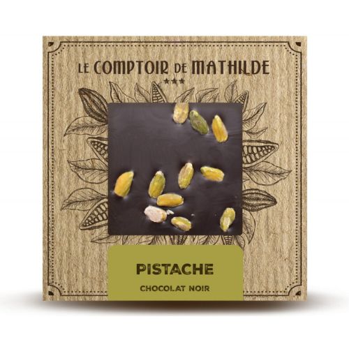 TABLETA DE CHOCOLATE NEGRO CON PISTACHOS 80gr