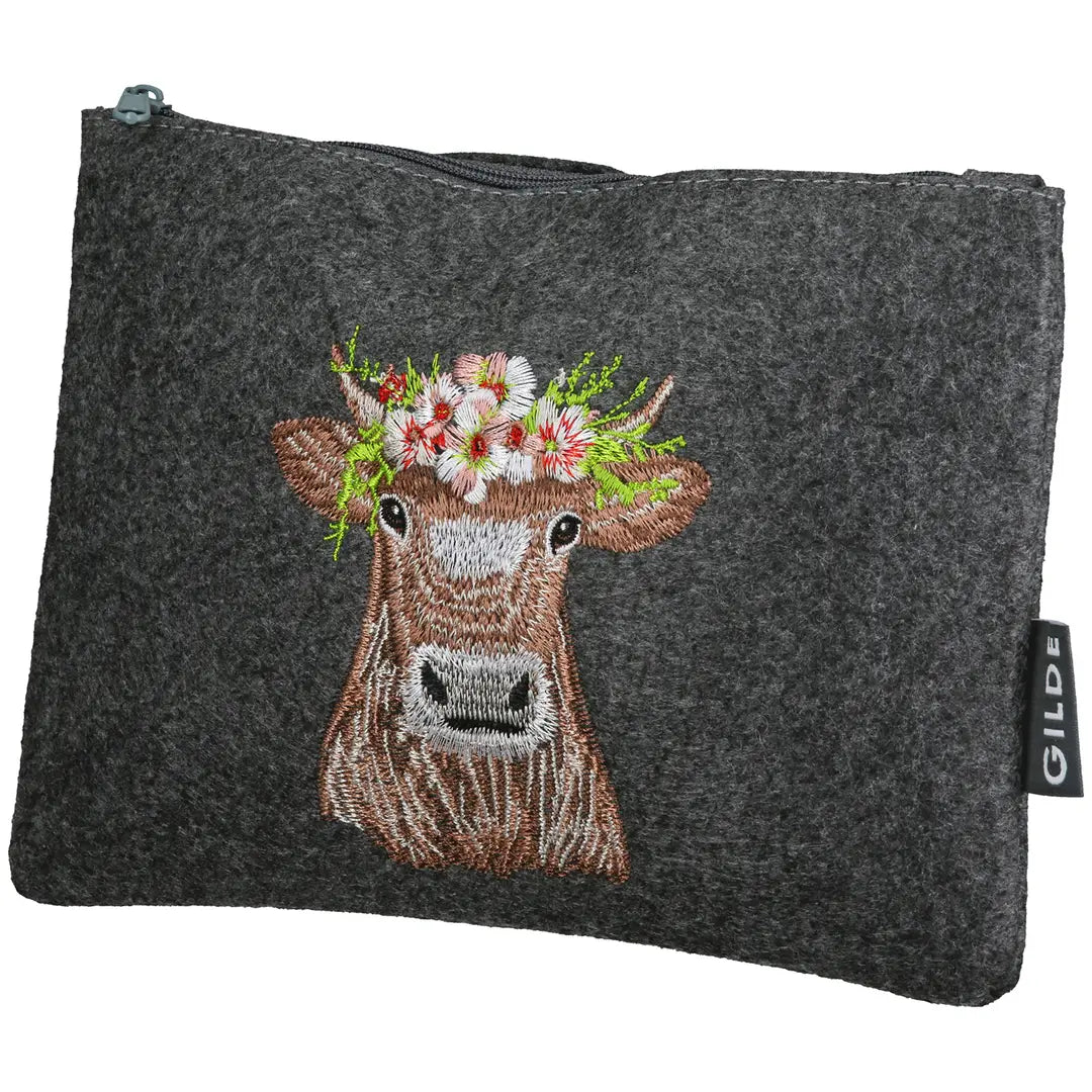 Estuche rectangular vaca con flores
