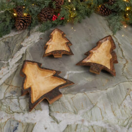 SET PLATOS DE MADERA MANGO ARBOL DE NAVIDAD